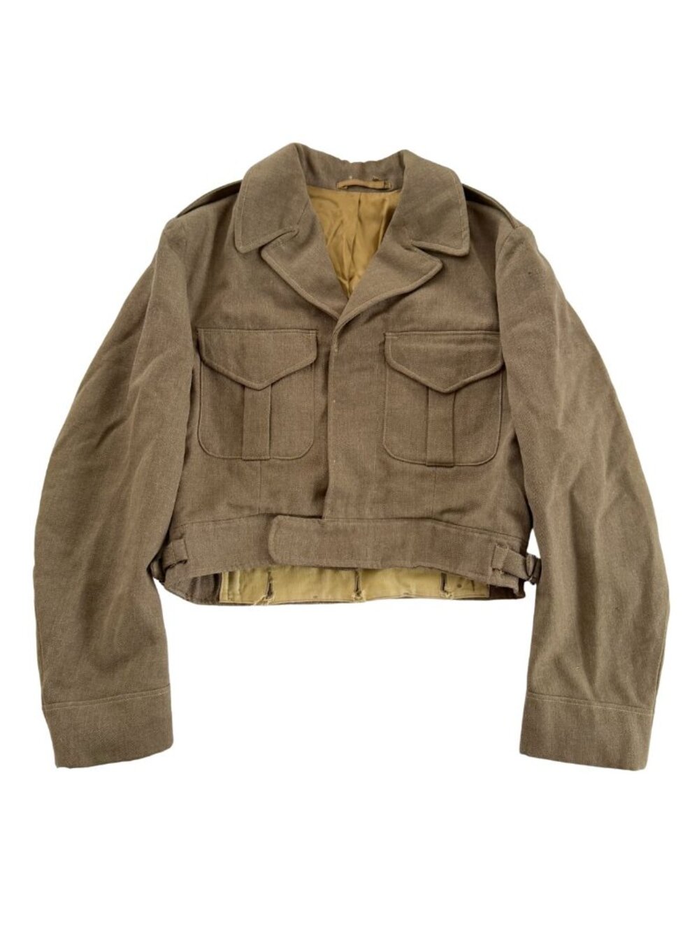 Vintage 1953 Canadian Army Wool Battle Dress Jacket RCAC Military Cropped